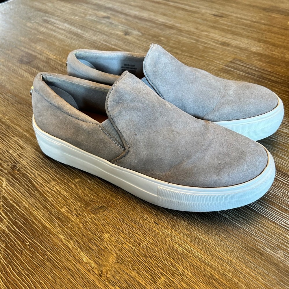 Steve Madden Platform Slip On Sneakers Casual Comfort Shoe 6 1/2 Shoes Gray